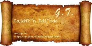 Gajdán Tünde névjegykártya